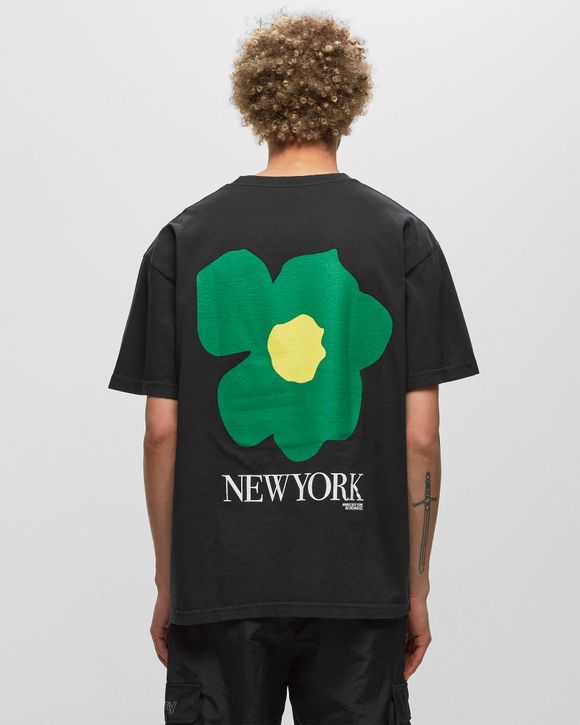 FLORAL PRINTED TEE - CHARCOAL