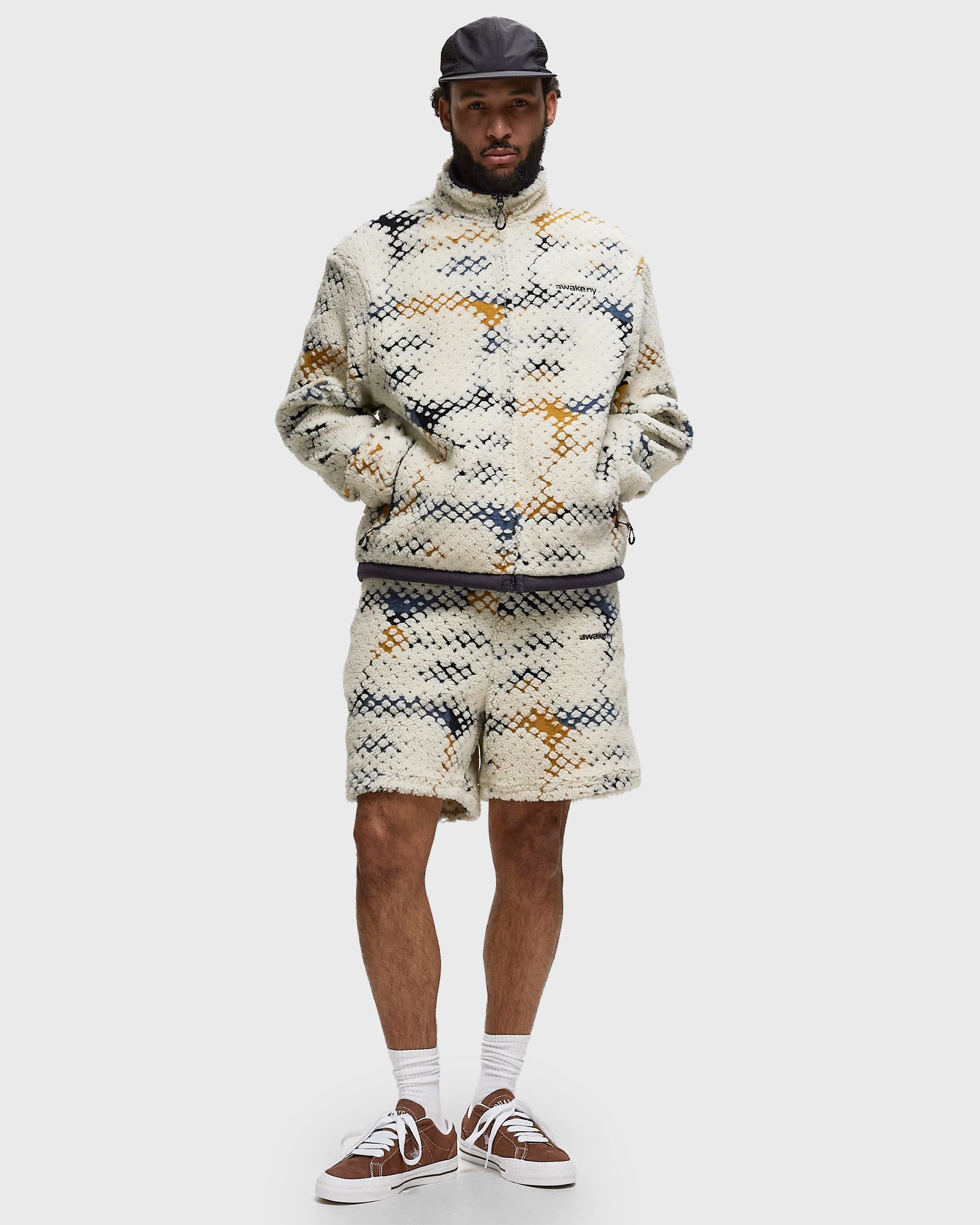 PRINTED A FLEECE ZIP JACKET