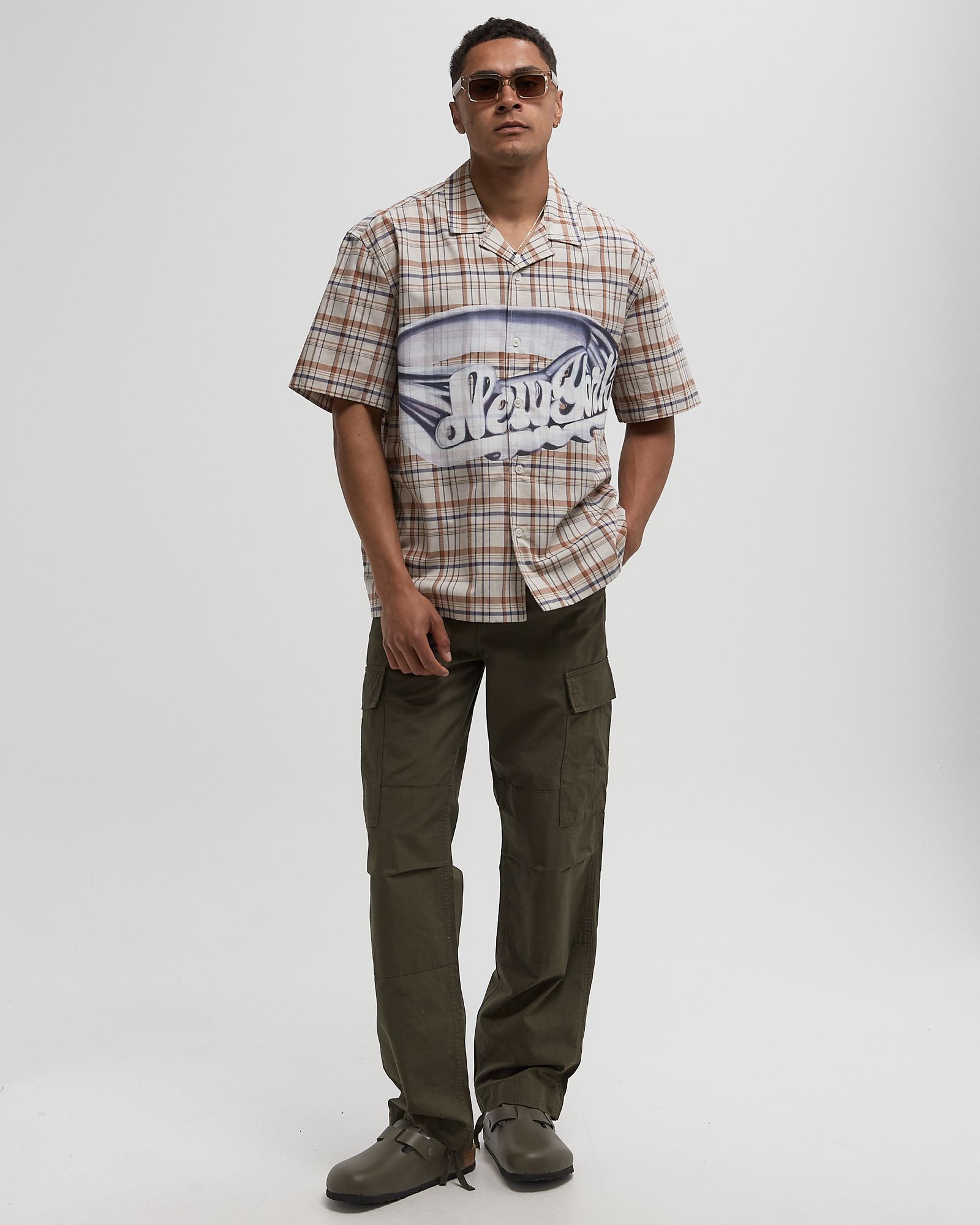 PRINTED CAMP COLLAR SHIRT