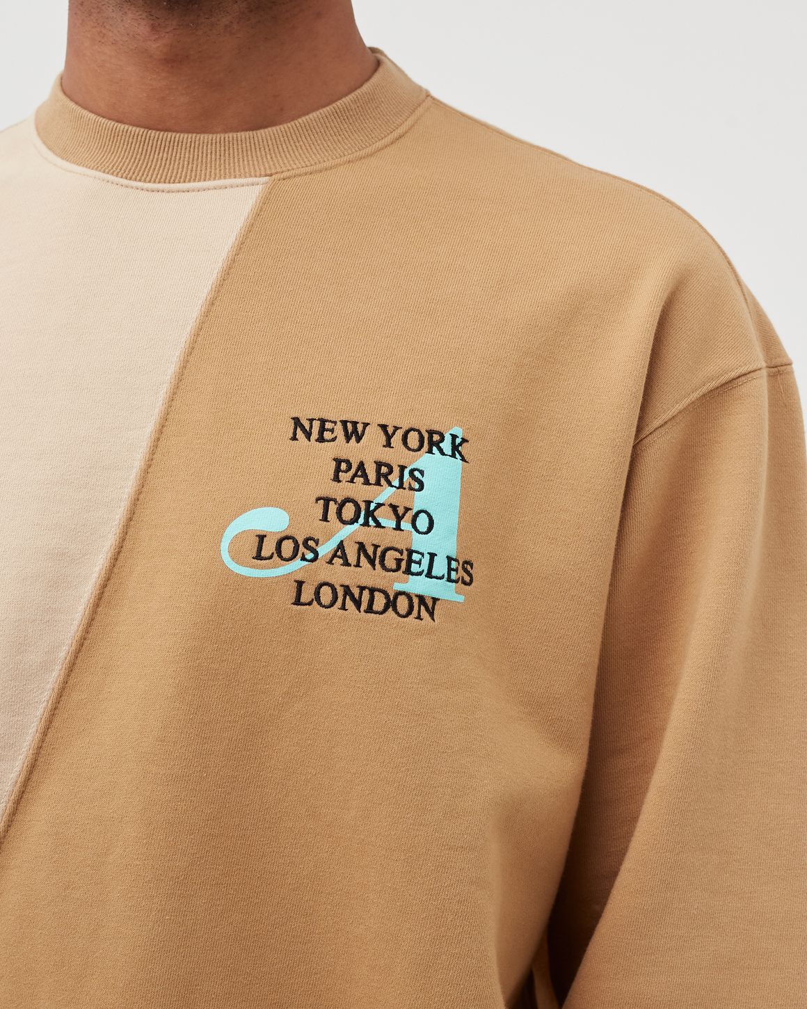 Awake TWO-TONE SPLIT CITY CREWNECK Brown | BSTN Store