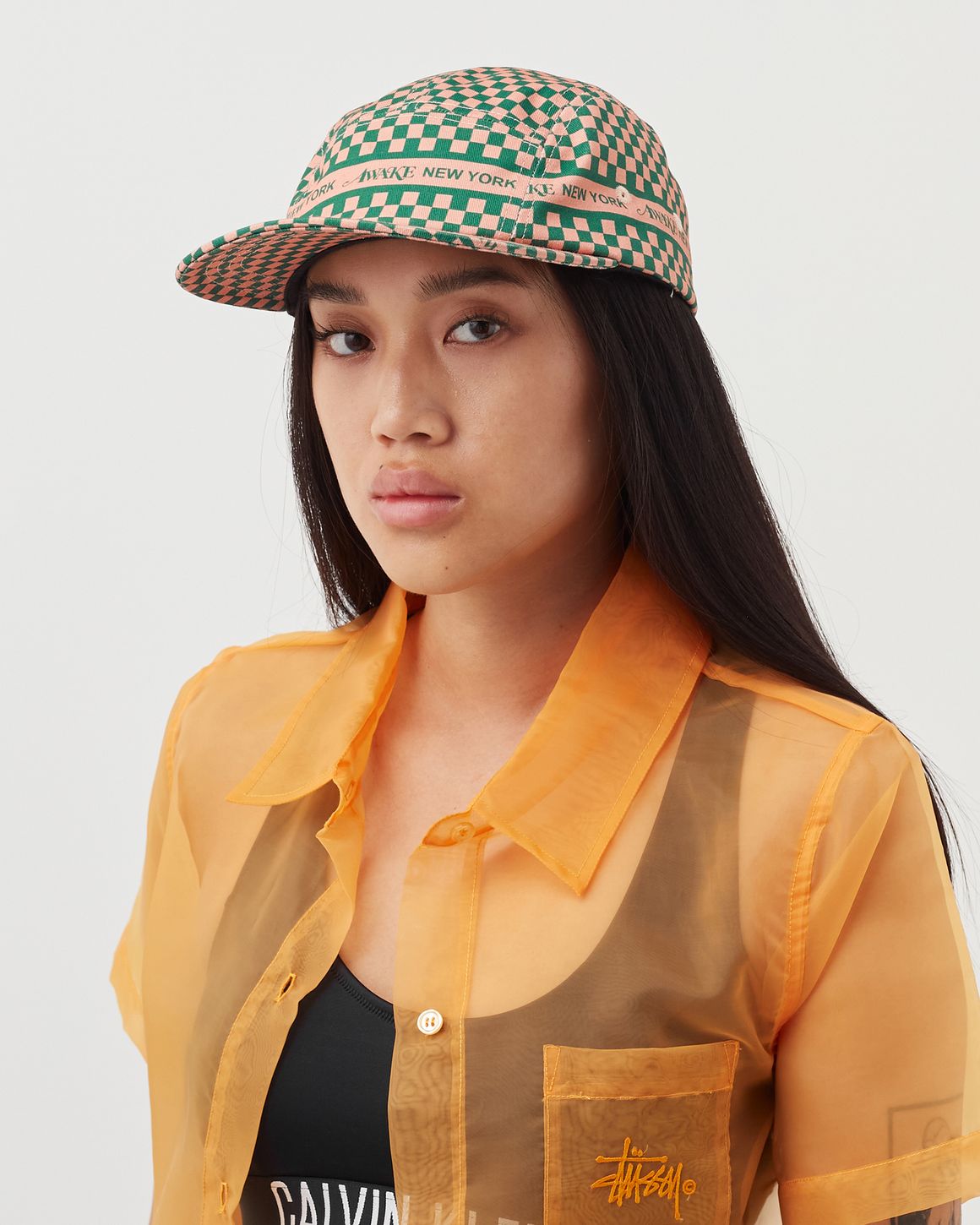 Awake CHECKERED LOGO 5 PANEL CAP Green | BSTN Store