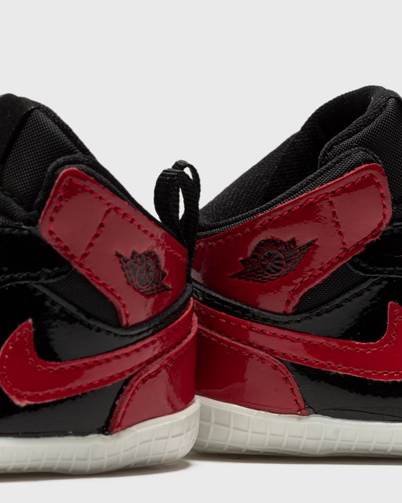 Jordan Jordan 1 Crib Bootie “Patent Bred” Black - BLACK/VARSITY RED-WHITE