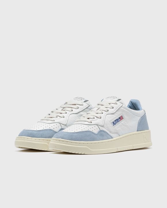 Autry Action Shoes MEDALIST LOW Blue/White - GOAT/SUEDE WHT/PRTFINO