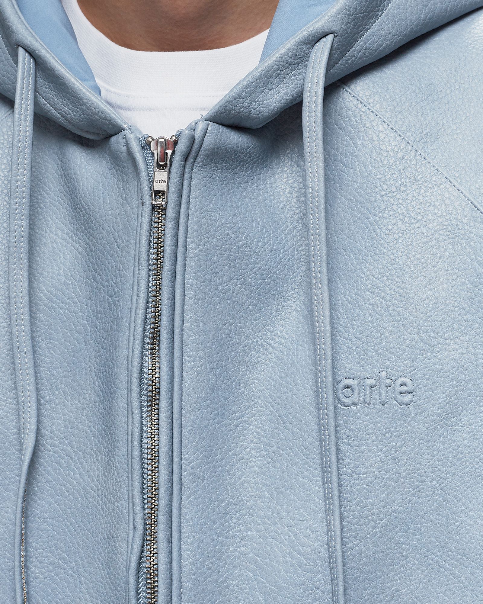 Leather hoodied Jacket