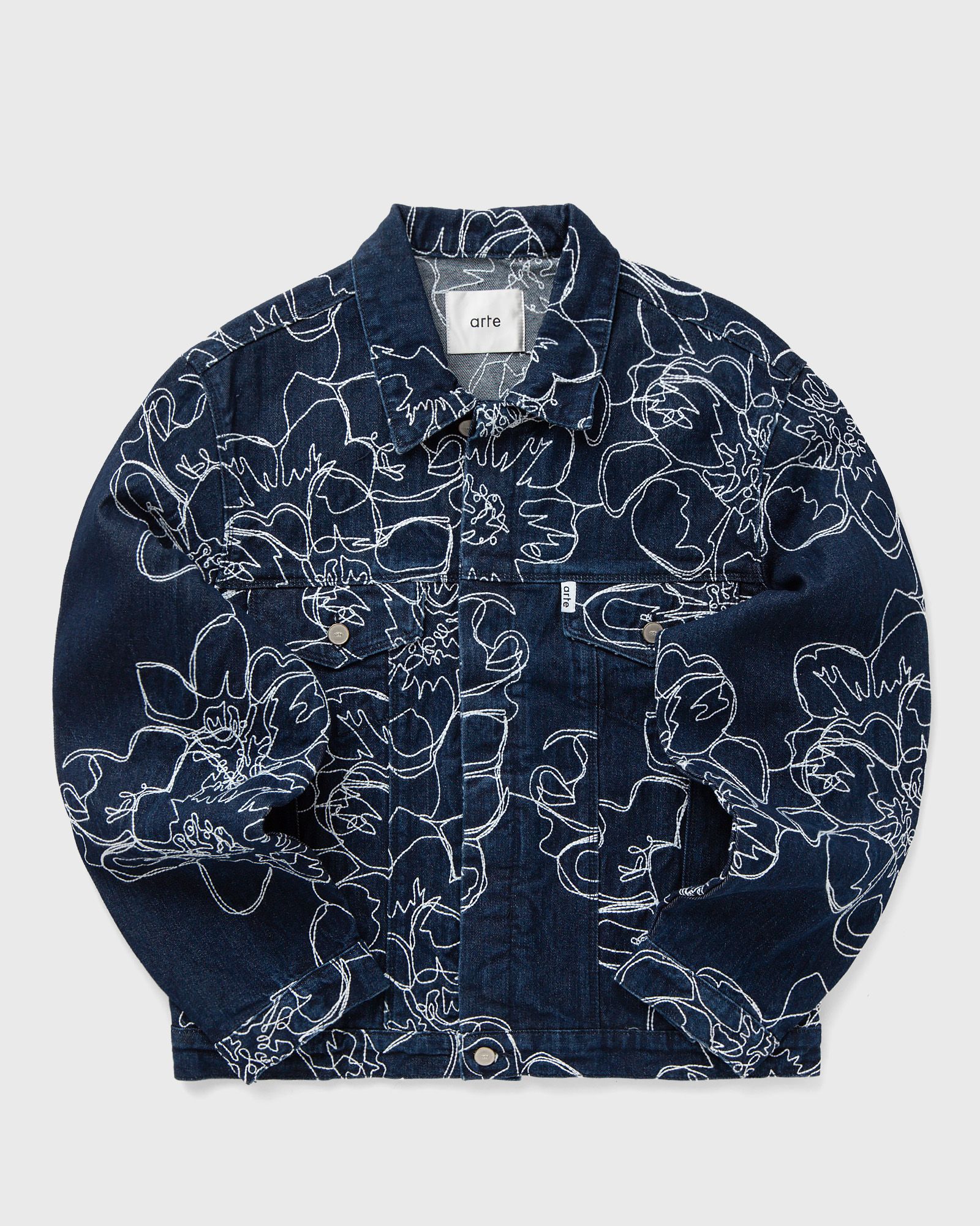 Denim Stitch Flower All over Jacket