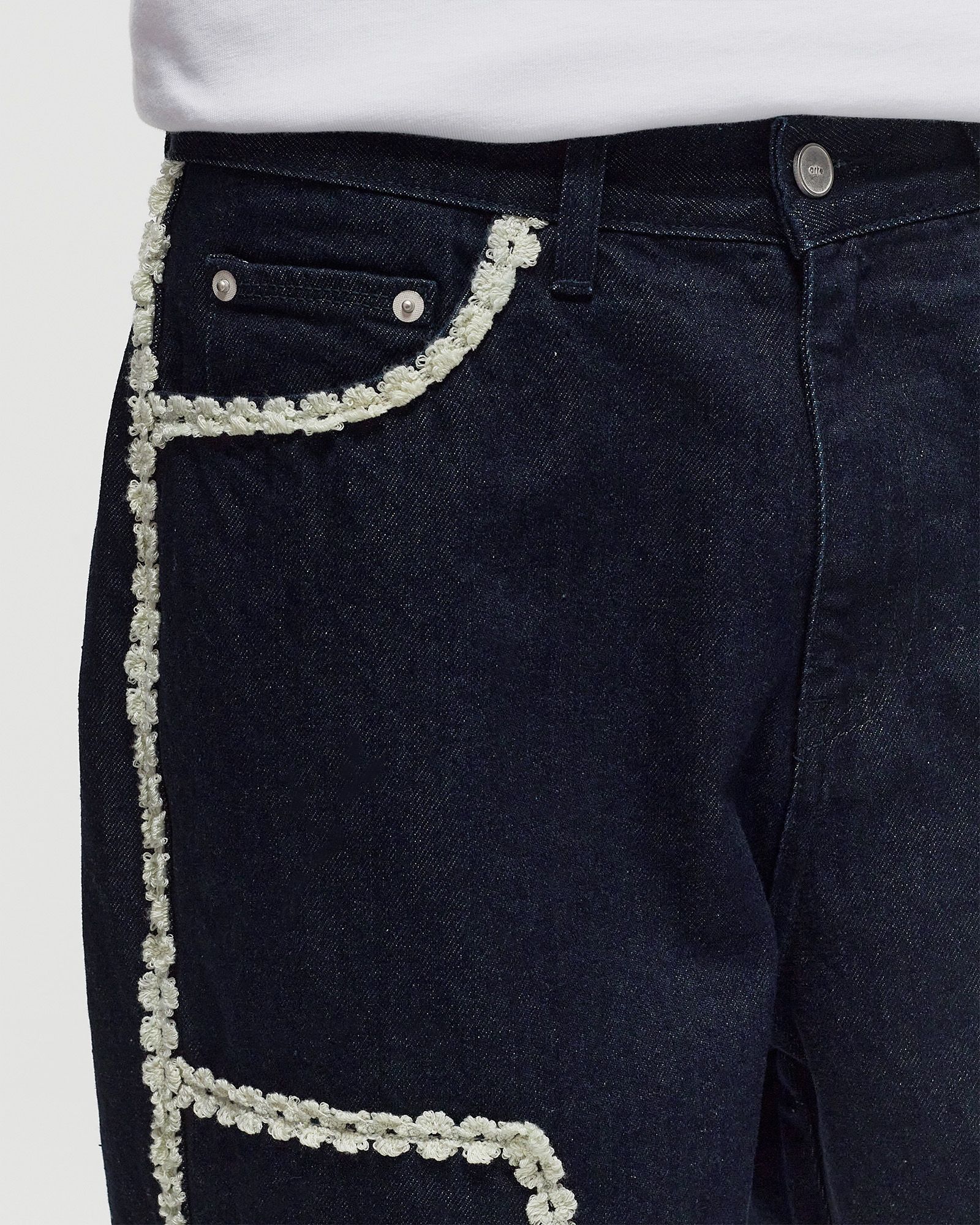 Flower Trim Workwear Jeans