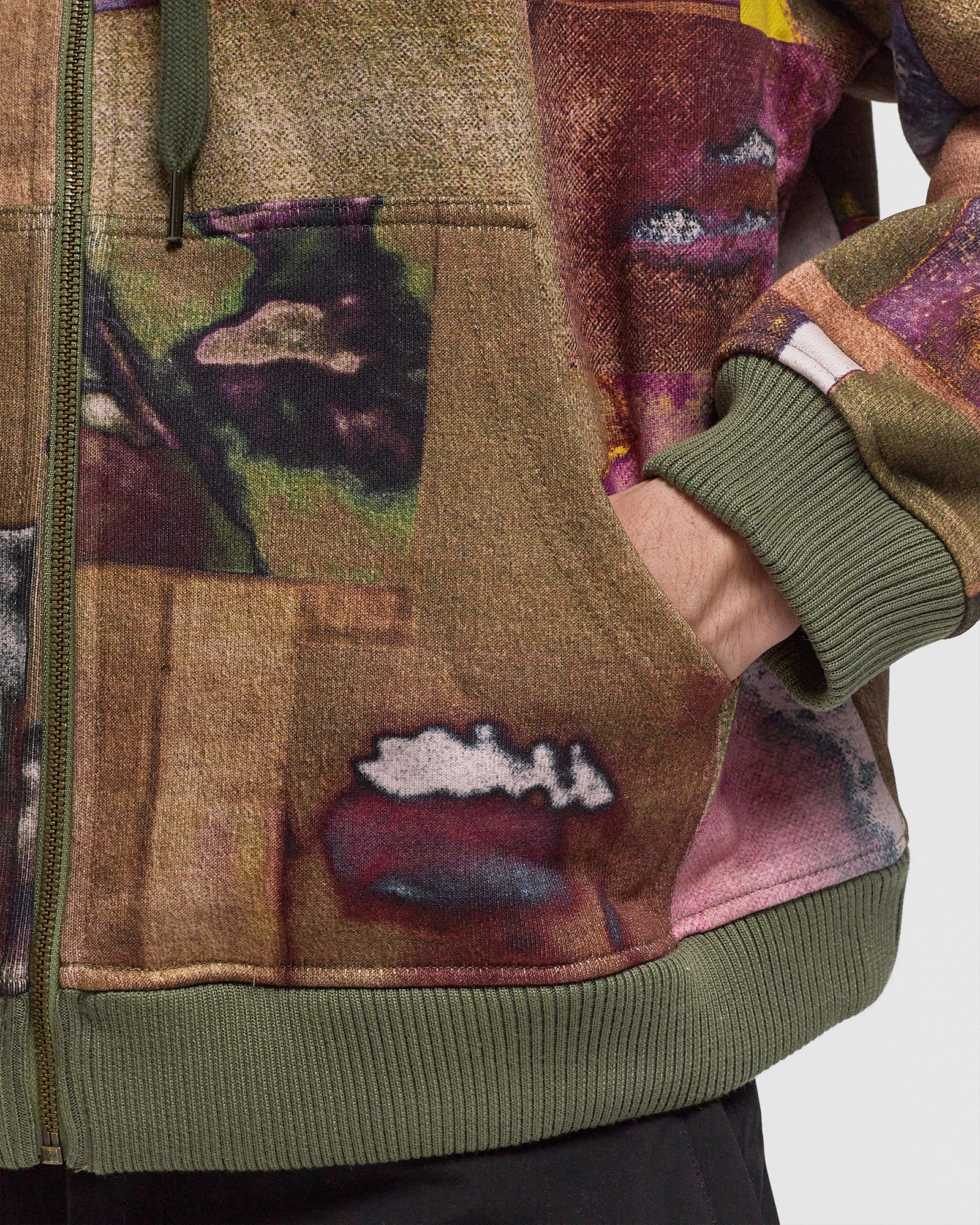 Face Collage Heavyweight Zip Up Hoodie