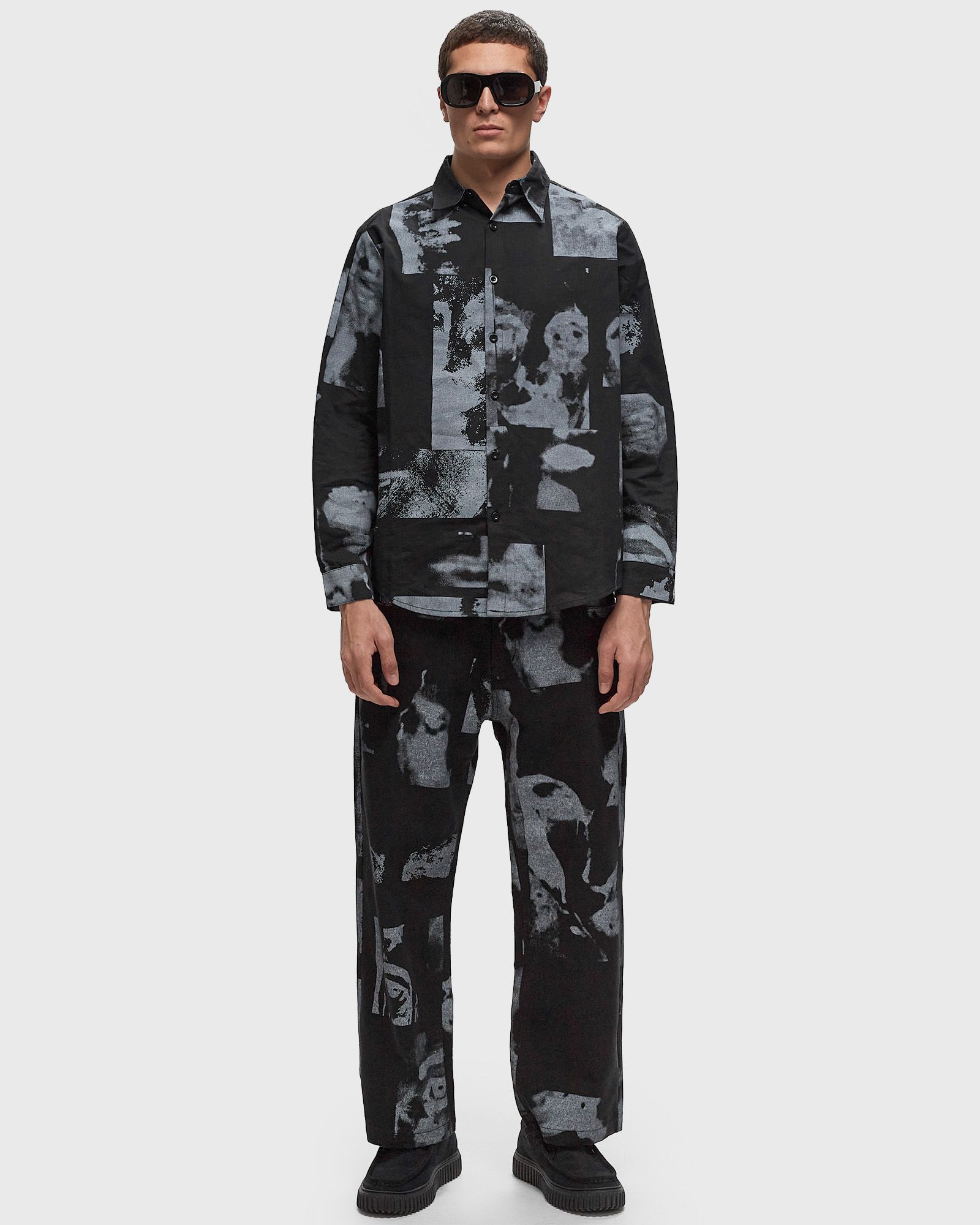 Collage Faces Button Up Shirt