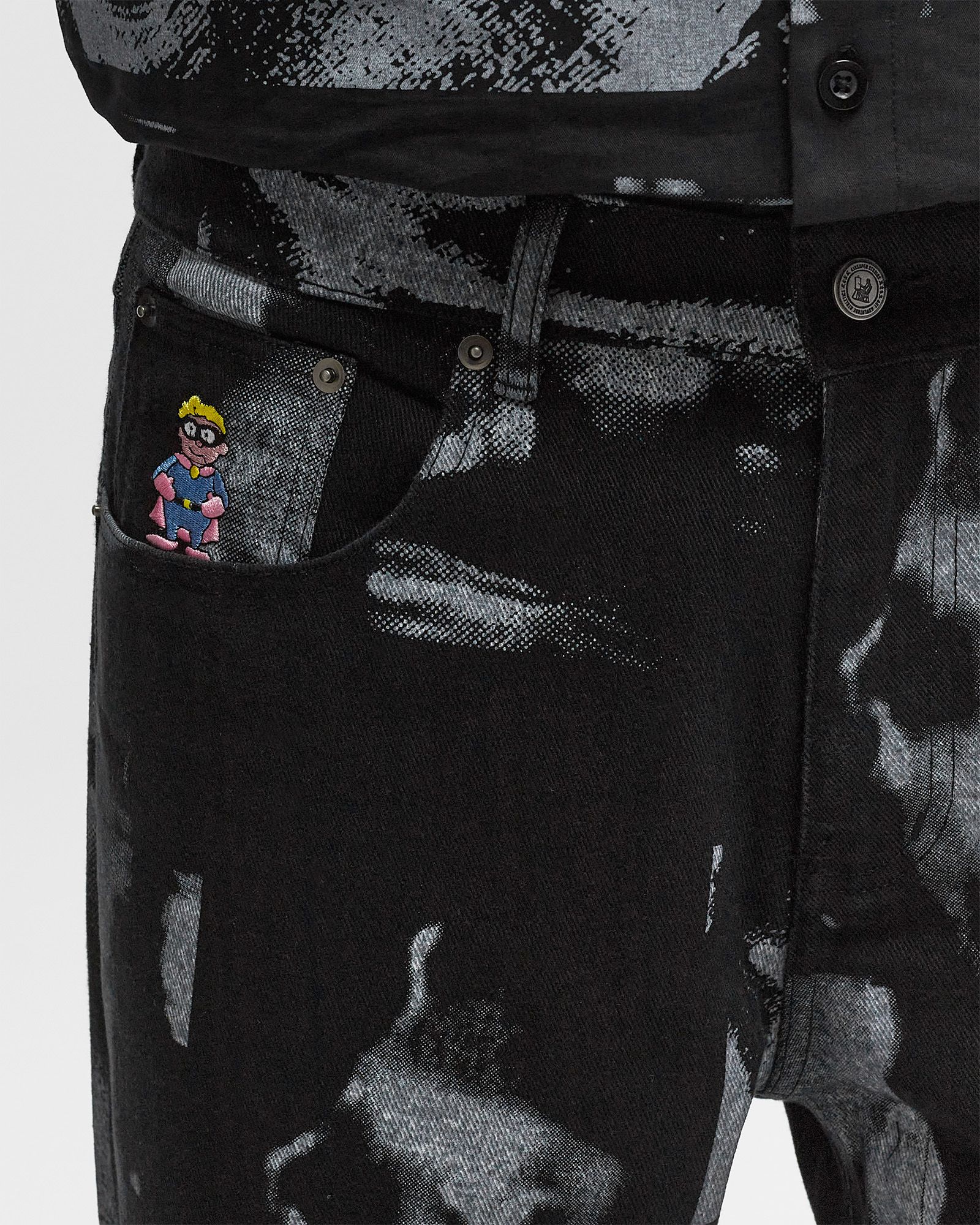 Faces Collage Twill Pants