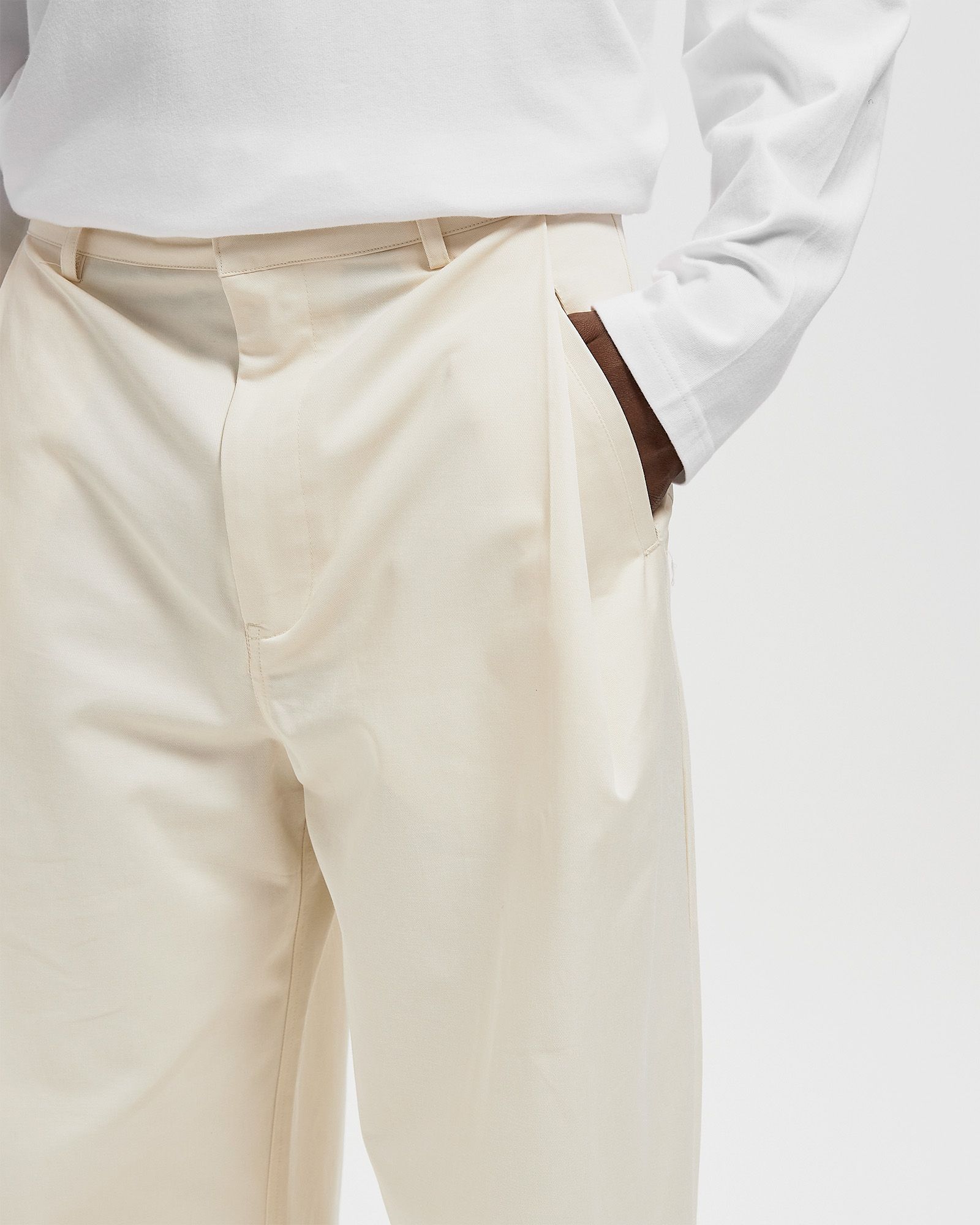 Pleaded Cotton Pants