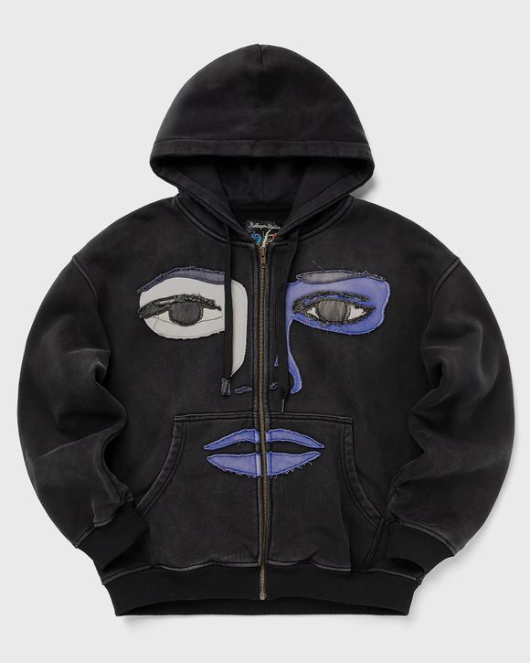Face patchwork heavyweight zip up