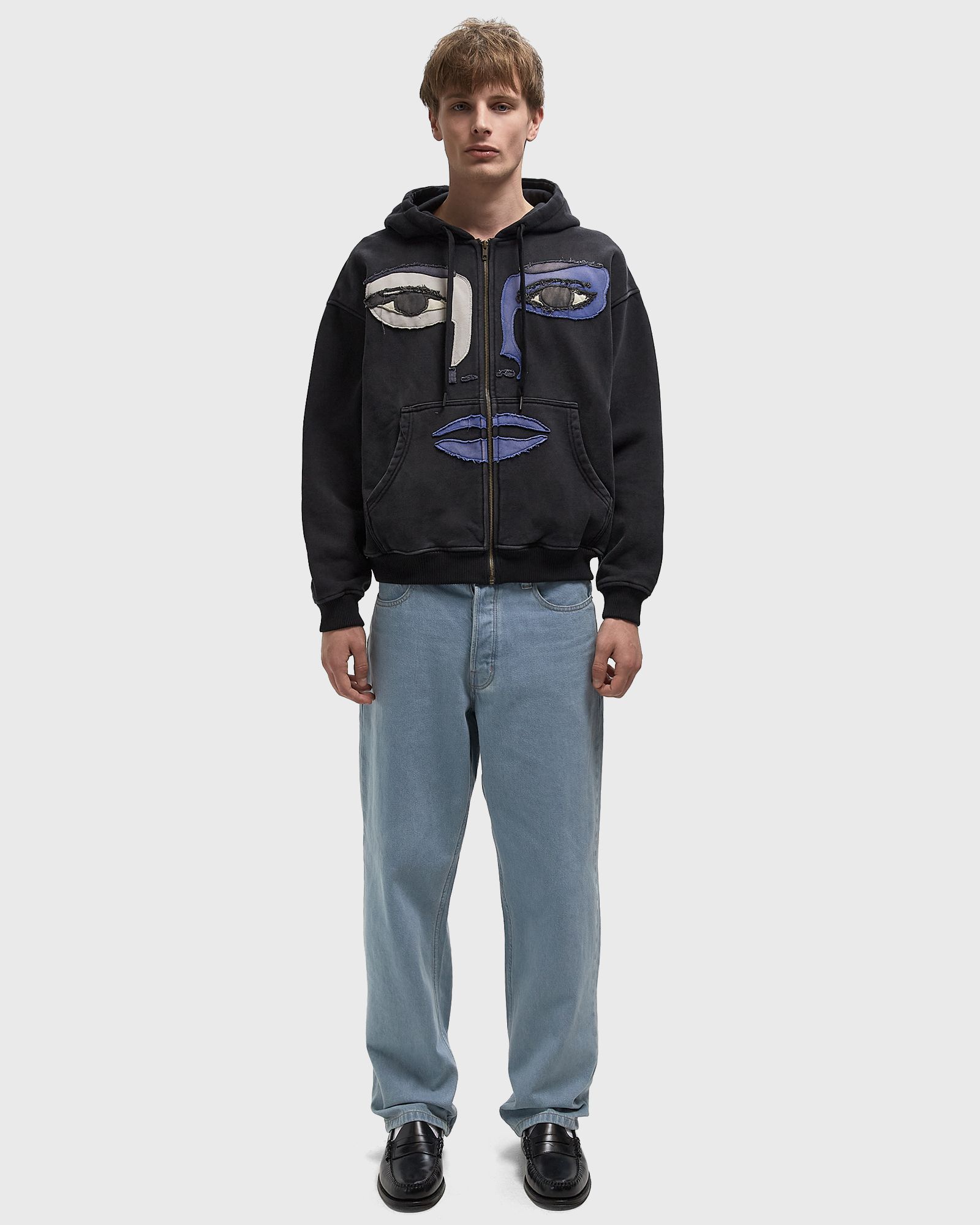 KidSuper Studios Face patchwork heavyweight zip up Black | BSTN Store