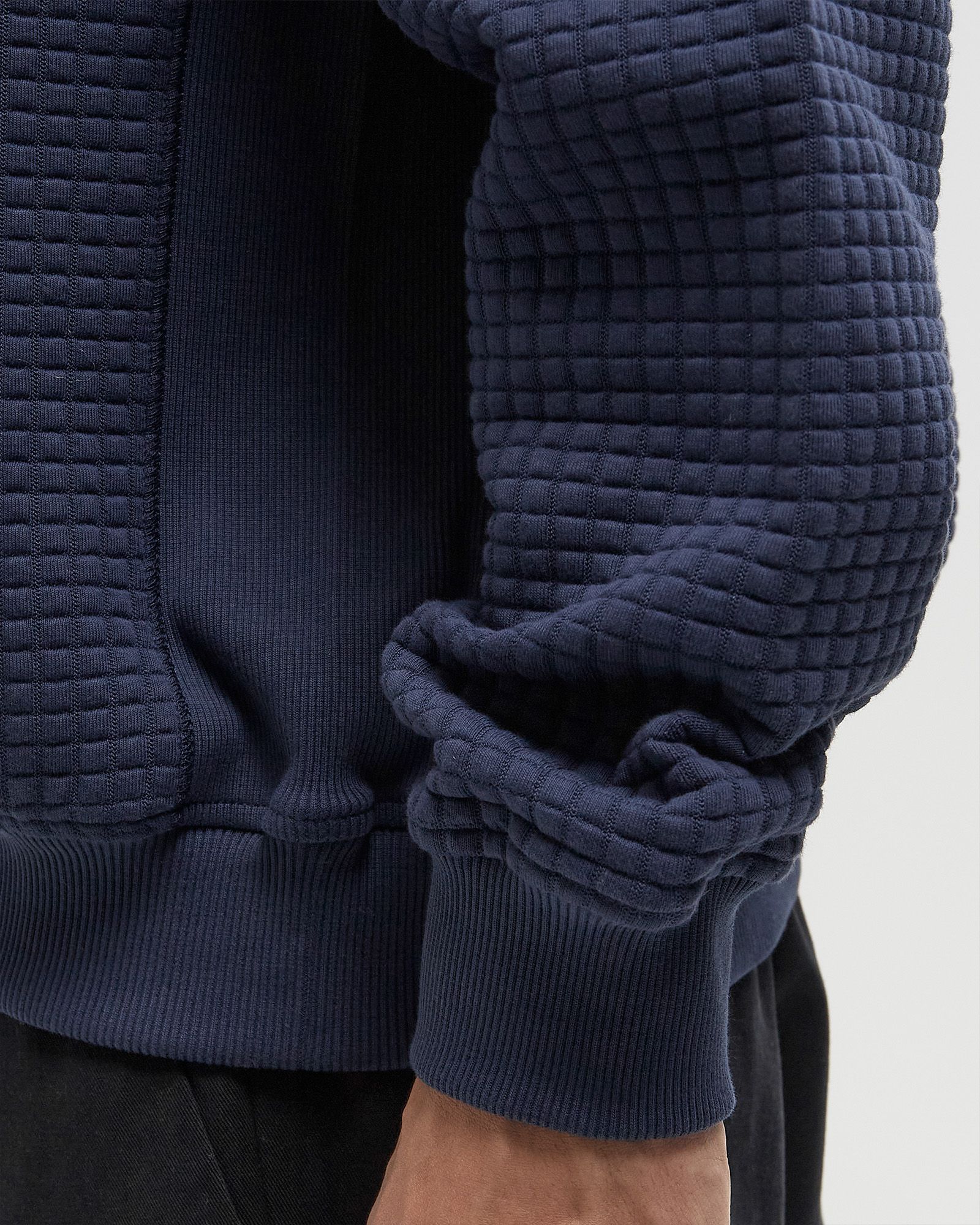 NAVY GRID SWEATSHIRT