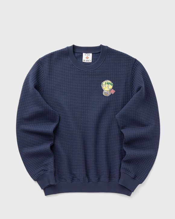 NAVY GRID SWEATSHIRT