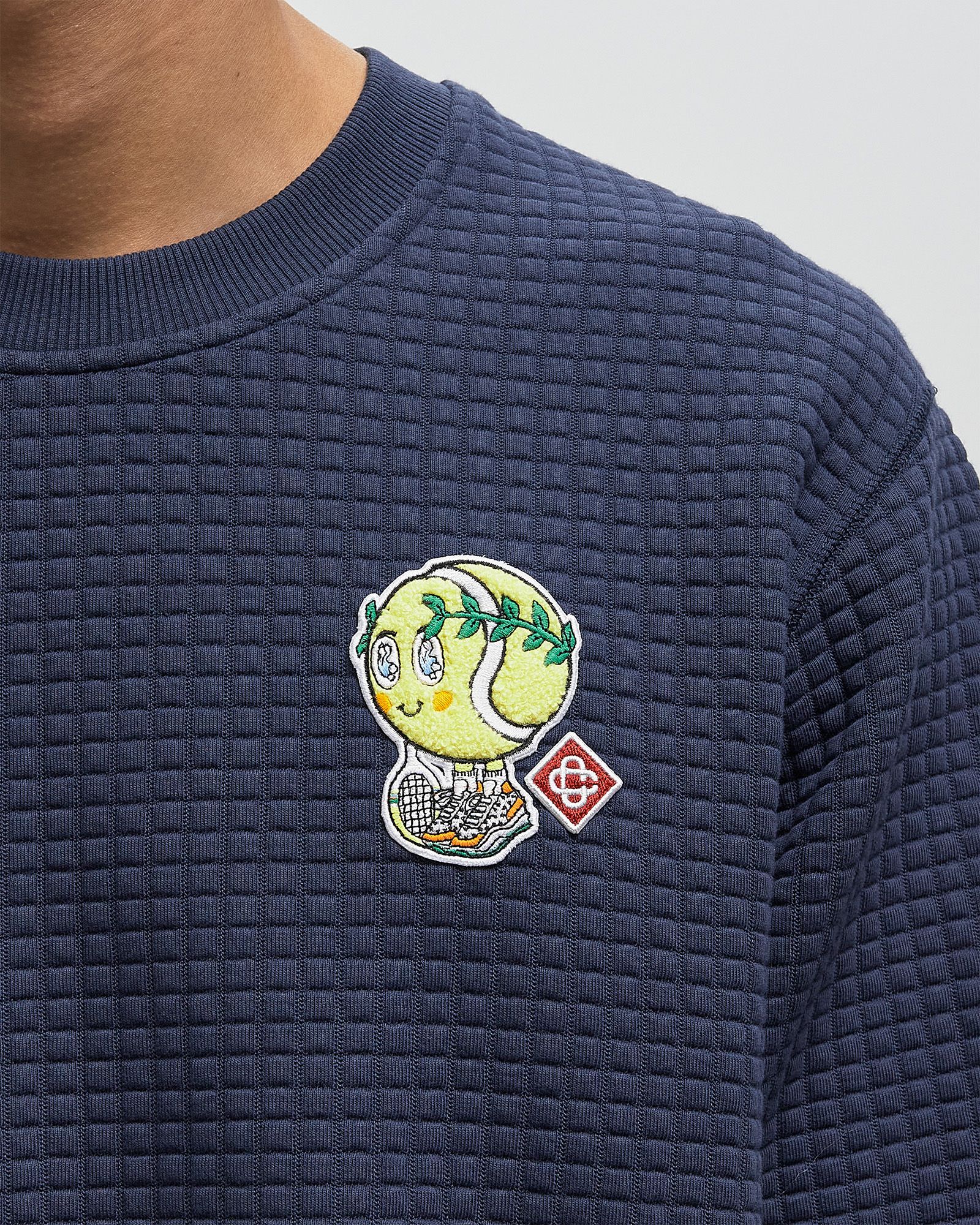 NAVY GRID SWEATSHIRT