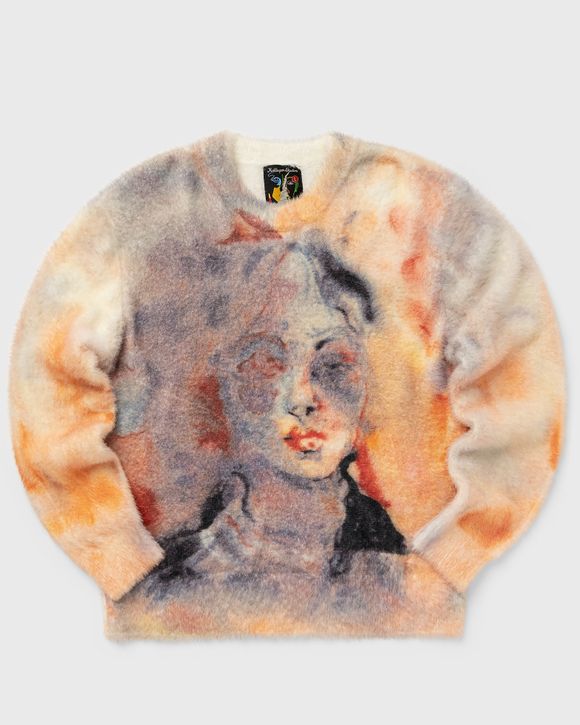Watercolor face mohair sweater