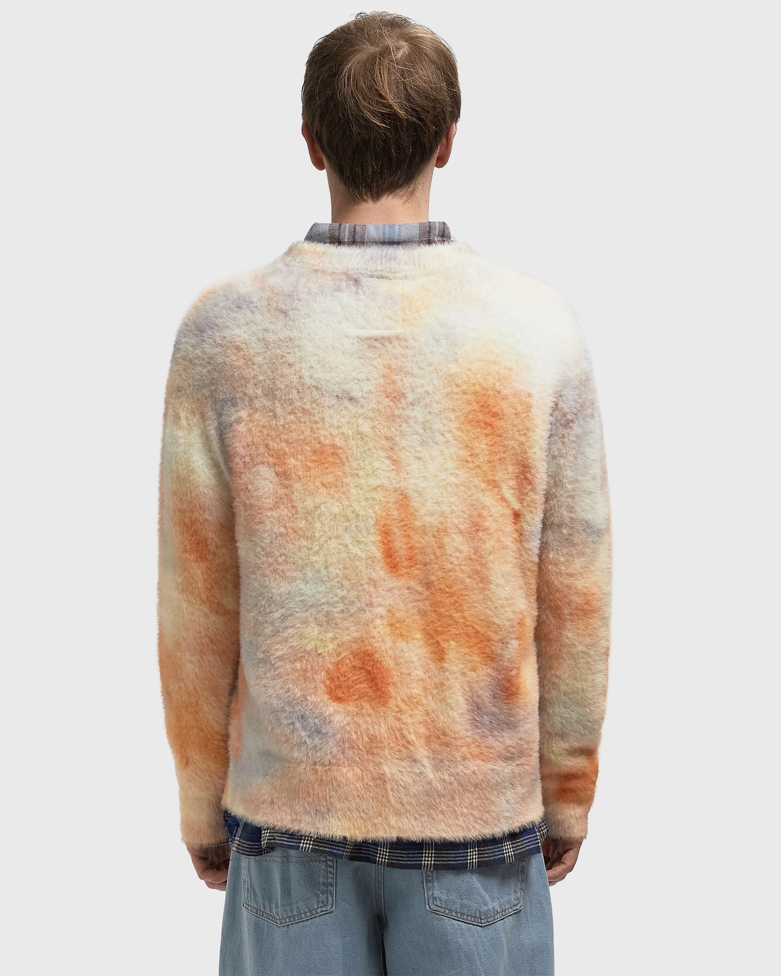 Watercolor face mohair sweater