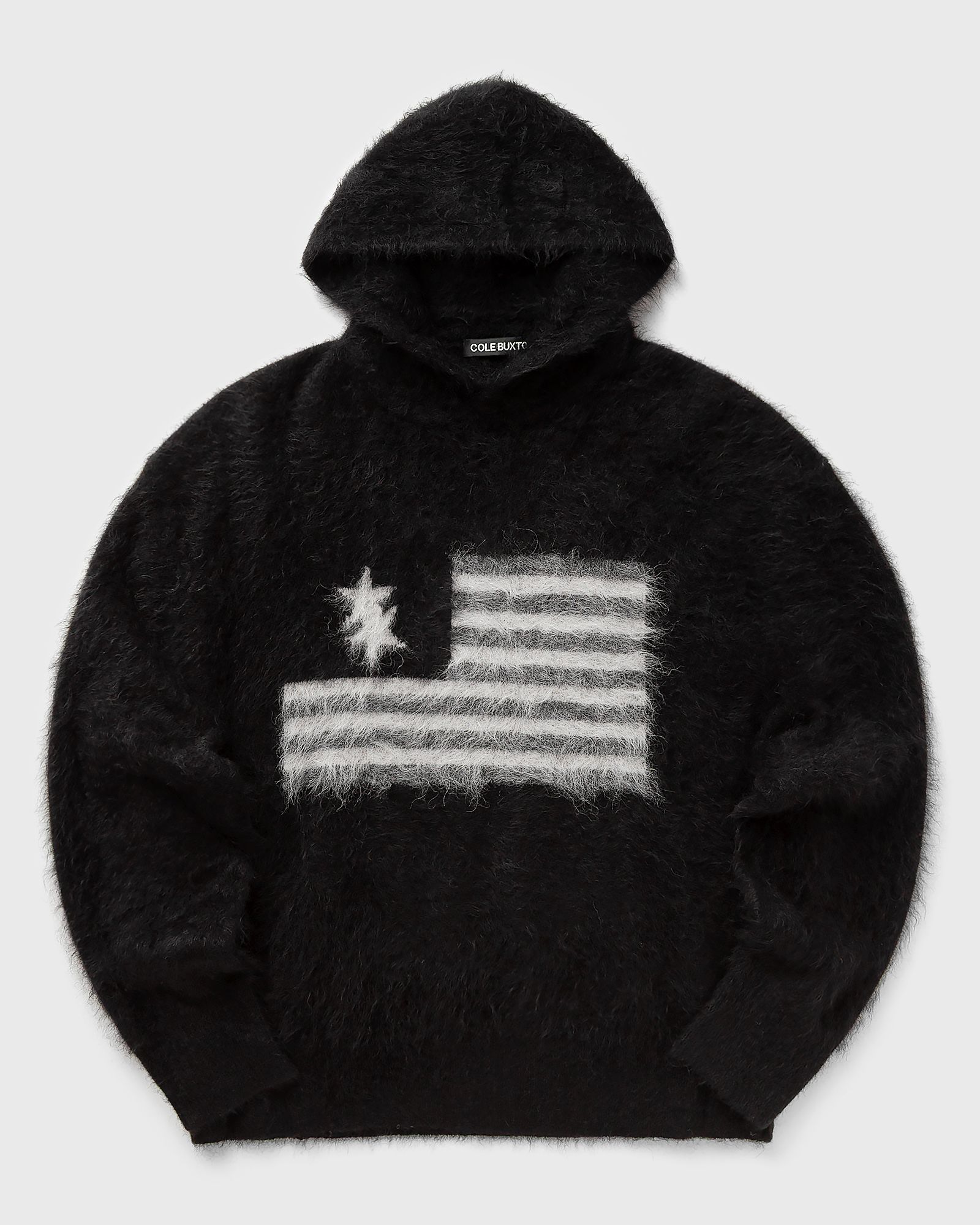 Cole Buxton Cole Buxton TWO STAR FLAG KNIT HOODIE in black
