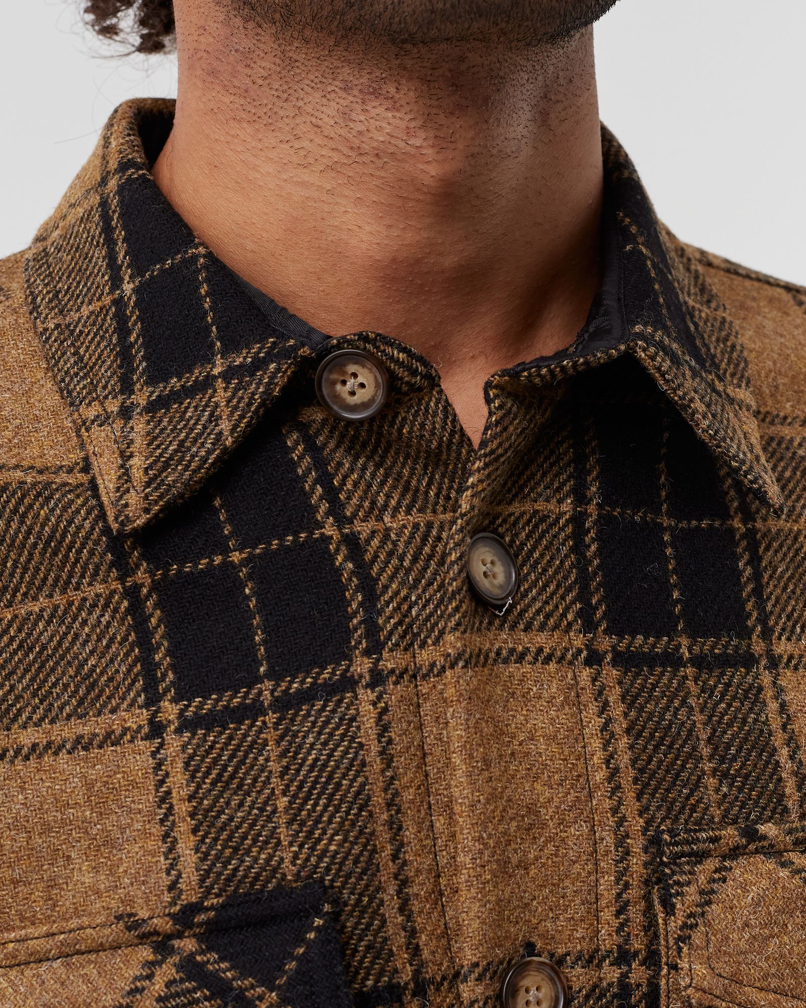 WOOL SIDE OVERSHIRT