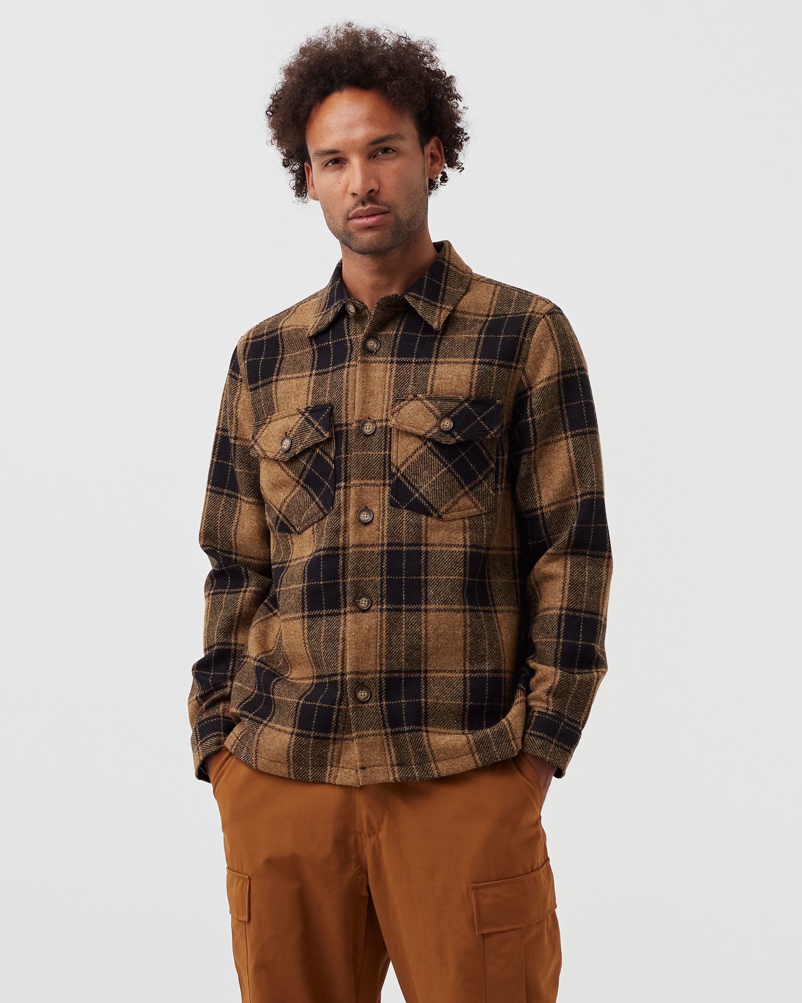 WOOL SIDE OVERSHIRT