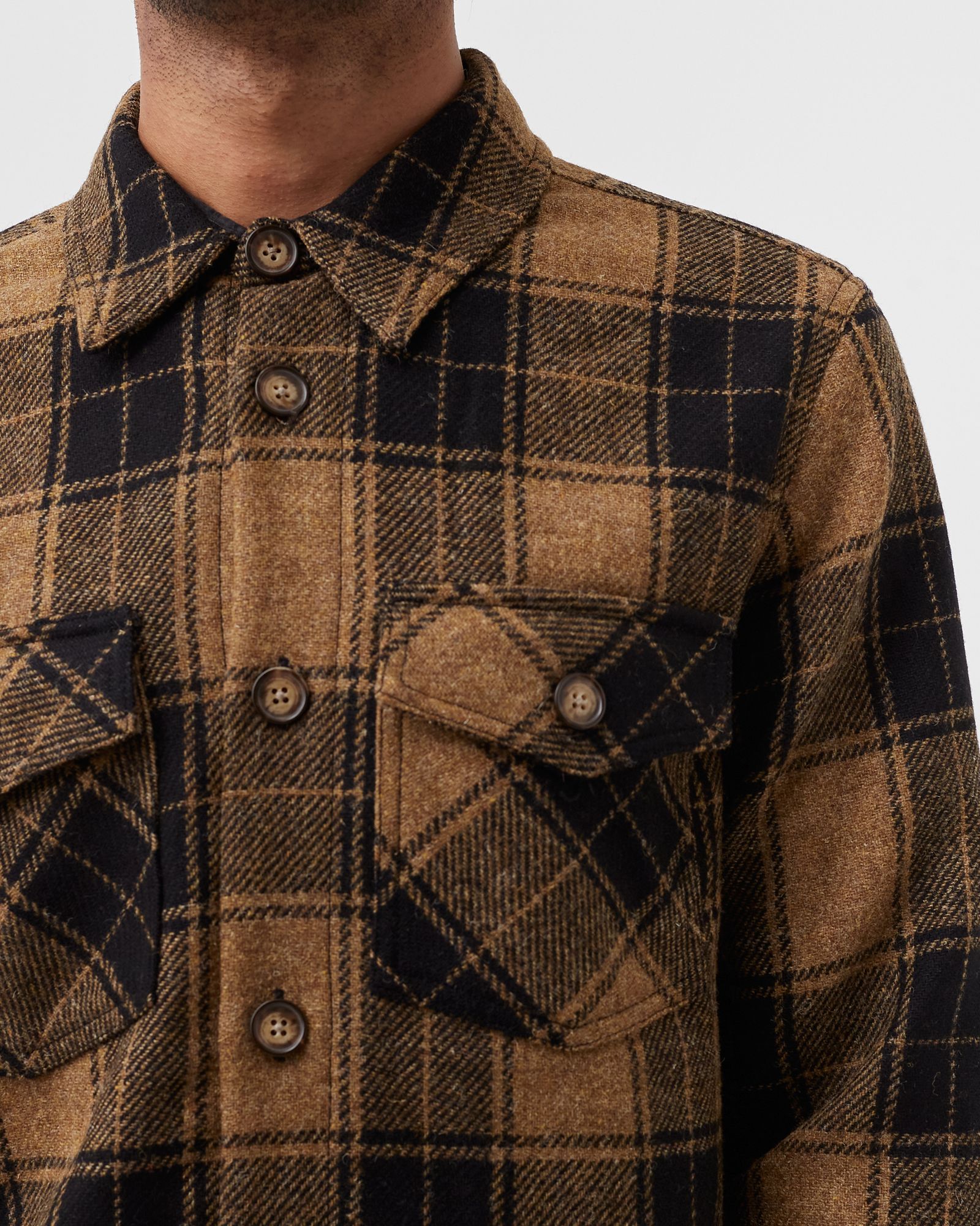 WOOL SIDE OVERSHIRT