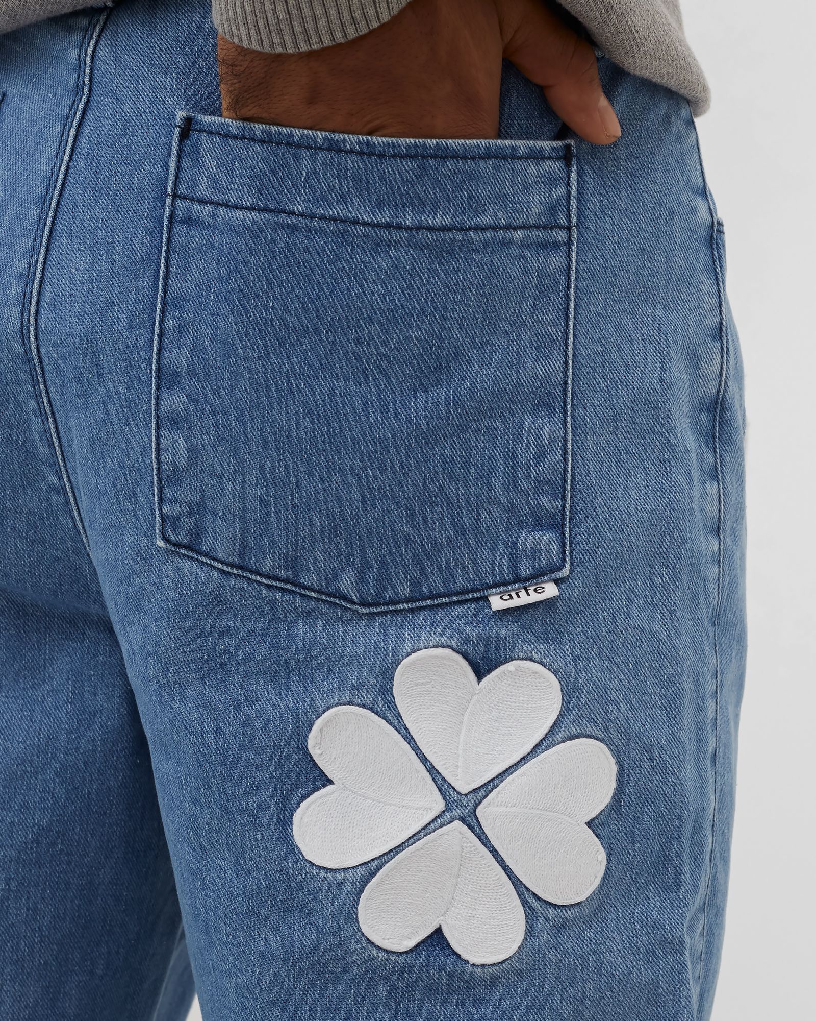 Clover Embroidery Jeans
