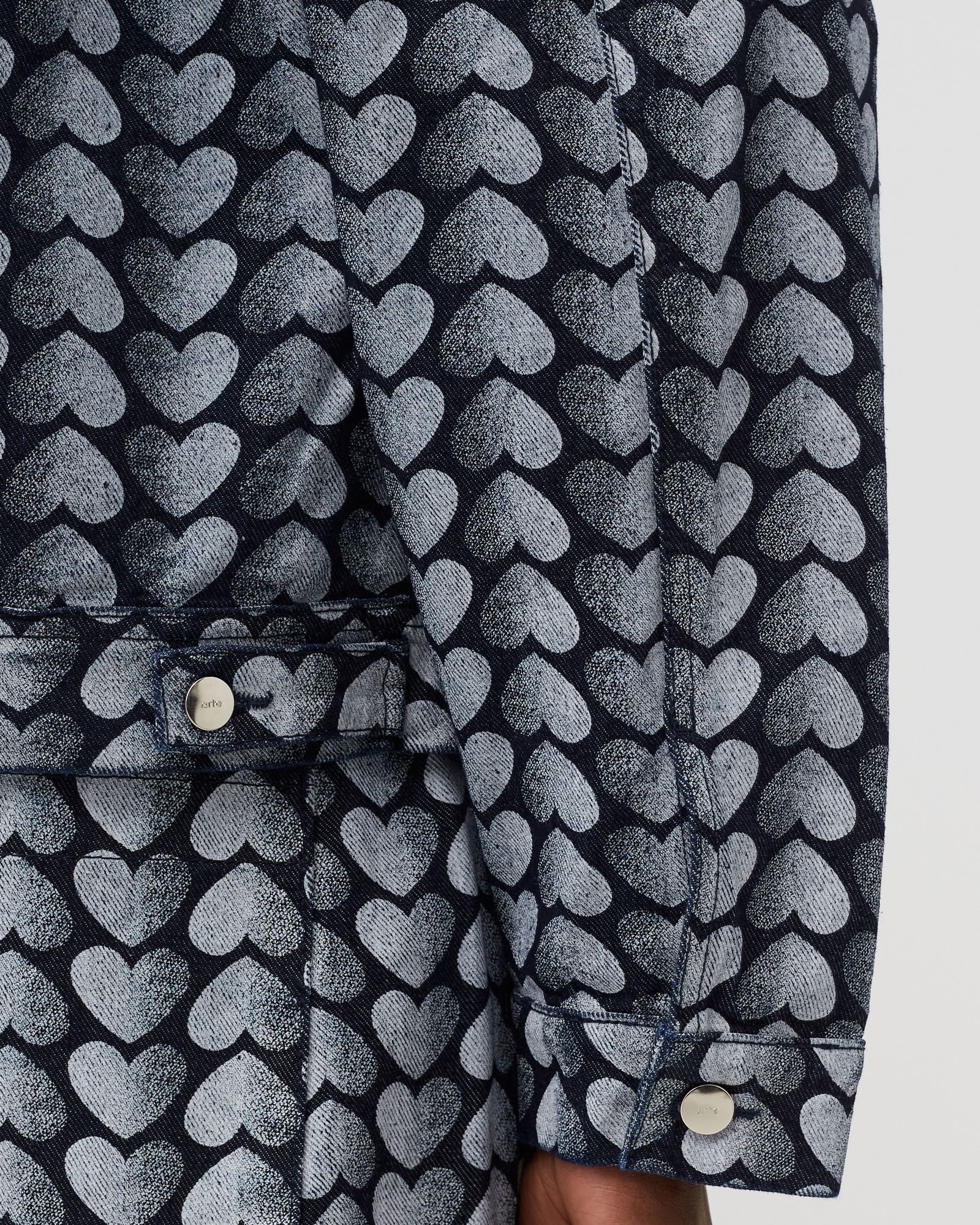 Allover Heart Denim Jacket