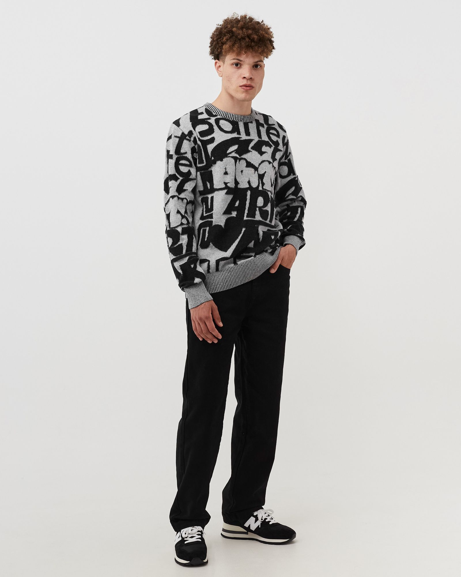 Allover jacquard Knit Sweater