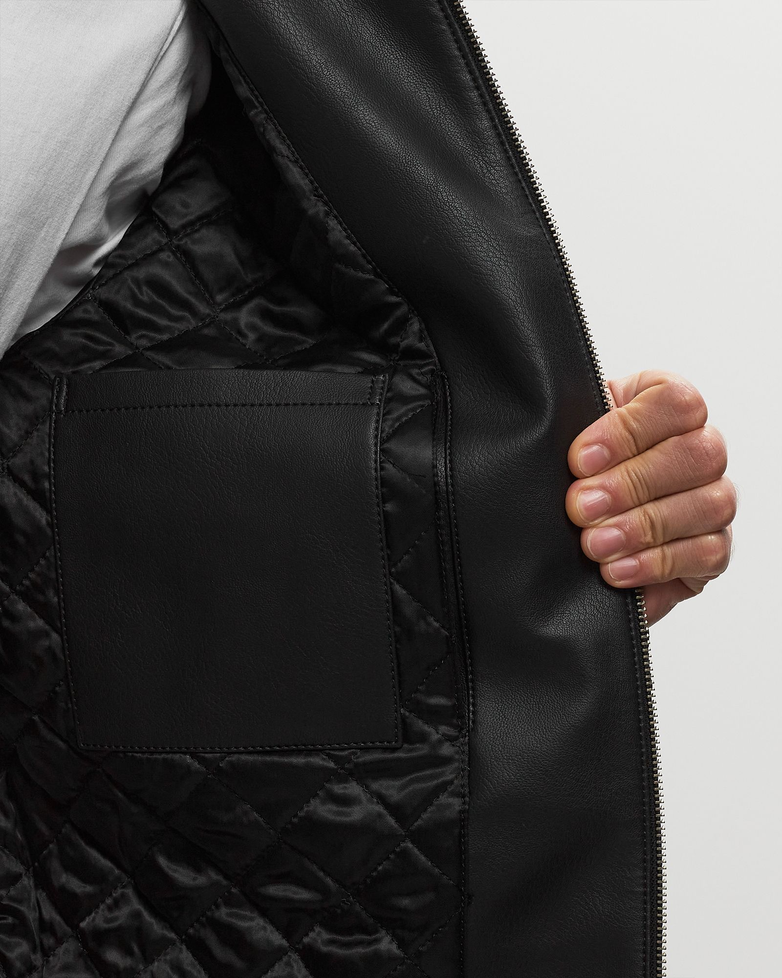 Jasper Basic Collar Leather Jacket