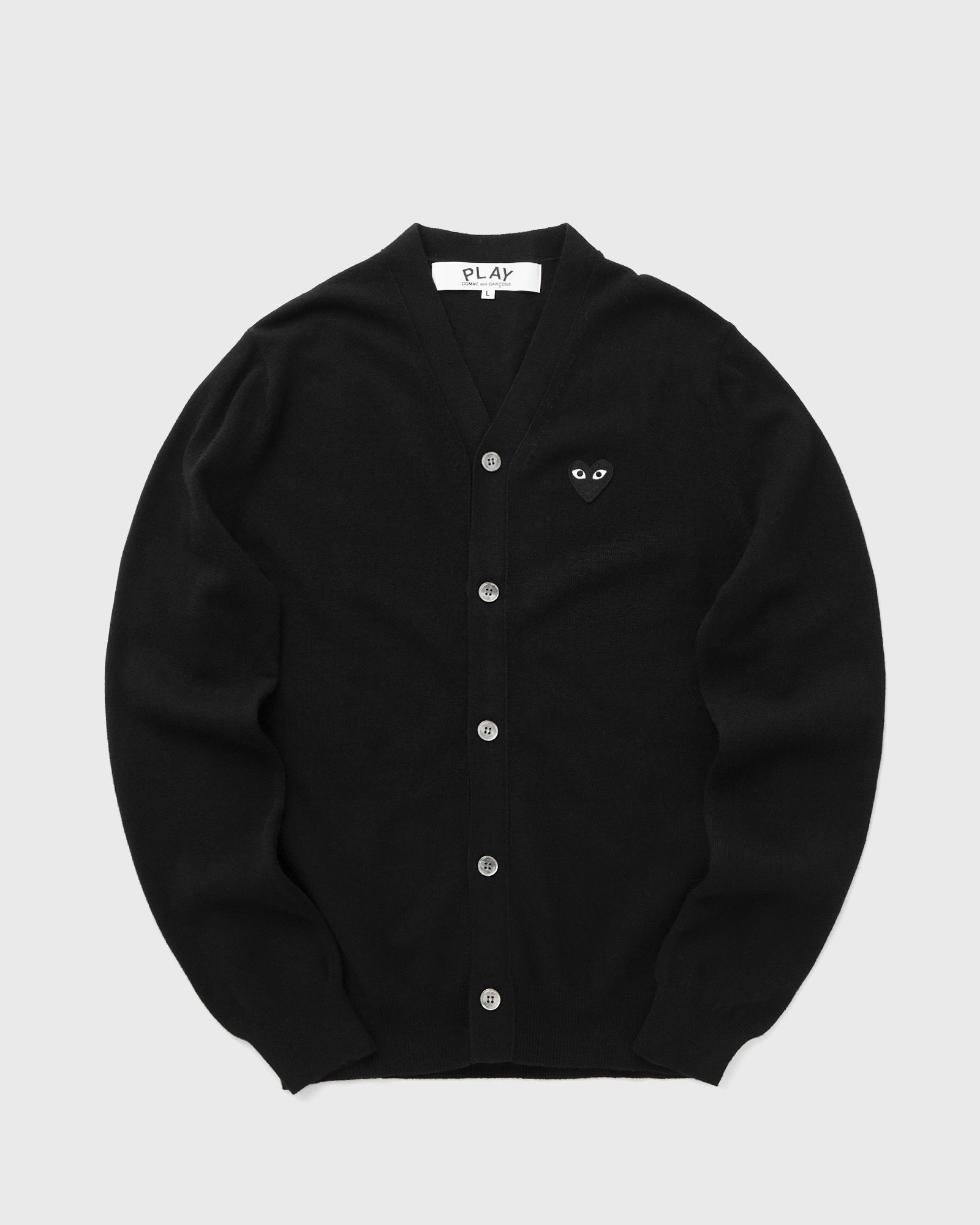 Comme des Garçons Play V-NECK CARDIGAN BLACK EMBLEM KNIT