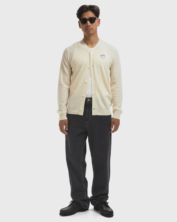 Thumbnail - V-NECK CARDIGAN WHITE EMBLEM KNIT