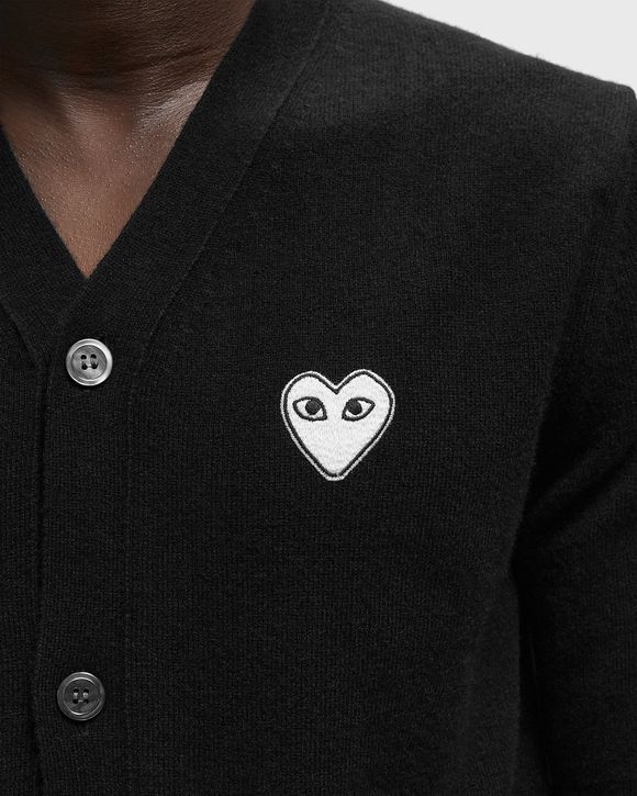 V-NECK CARDIGAN WHITE EMBLEM KNIT