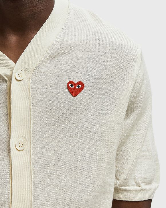 V-NECK CARDIGAN RED EMBLEM KNIT