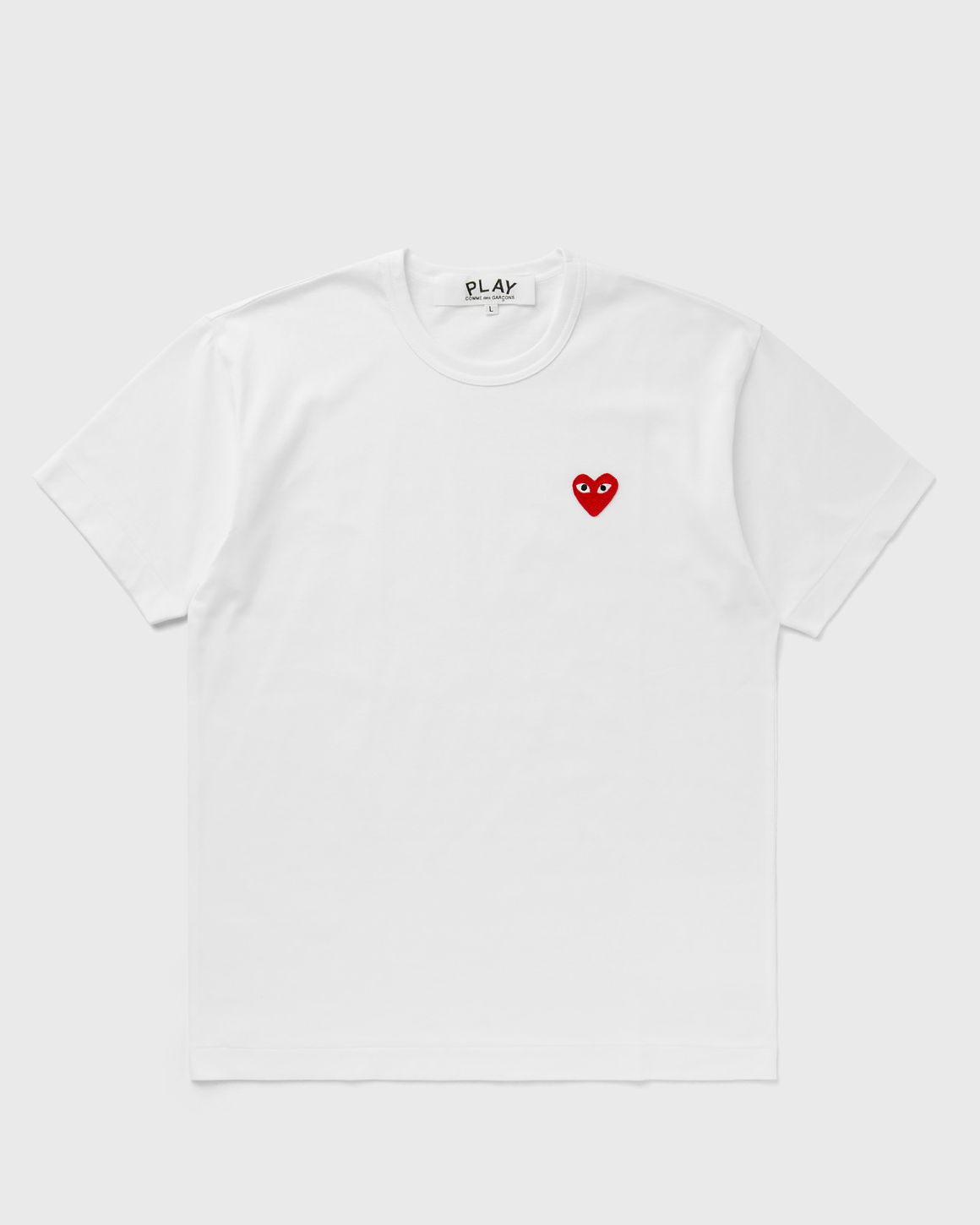 Comme des Garcons Play T SHIRT RED EMBLEM KNIT White BSTN Store