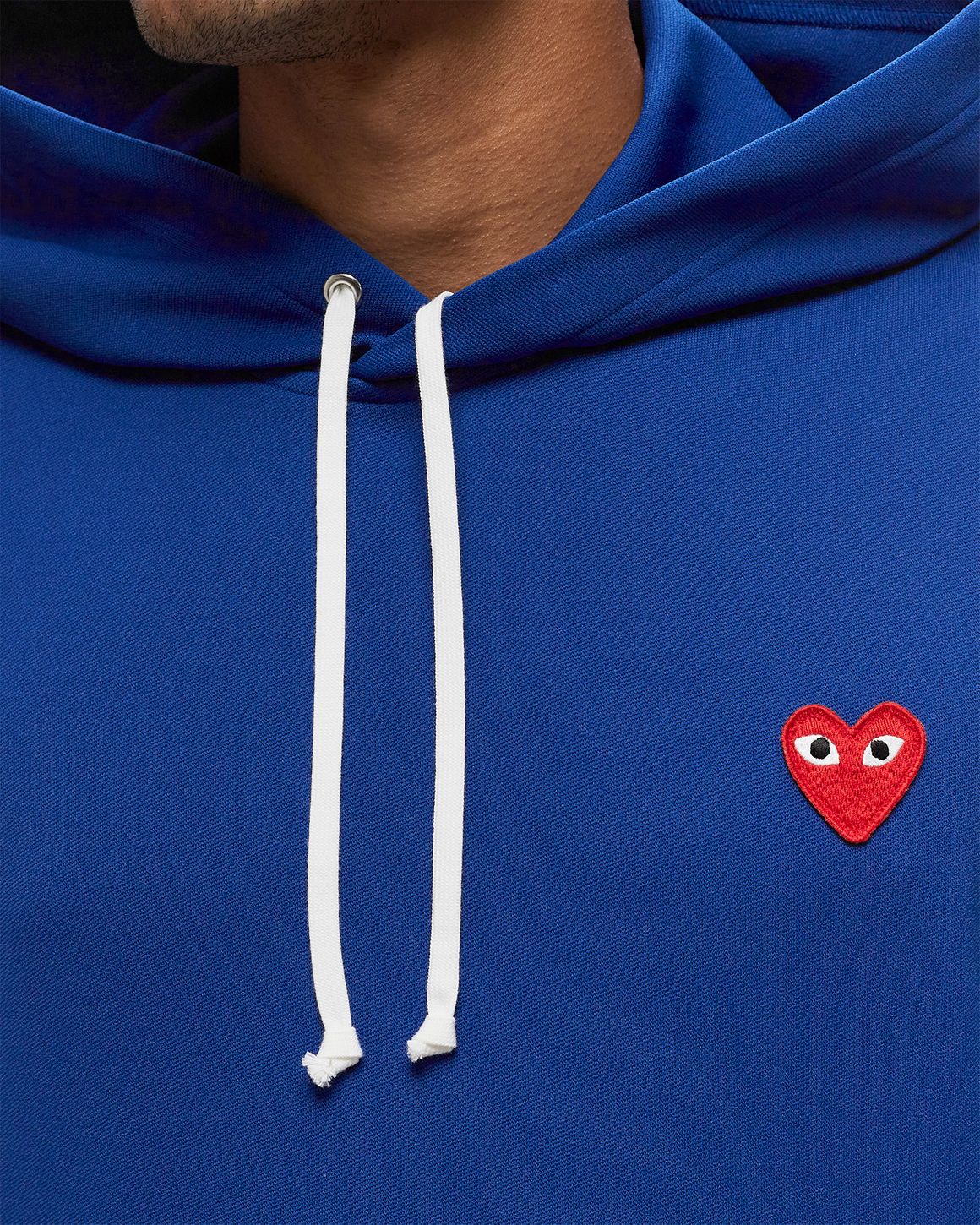 Comme des Garcons Play Women s Red Heart Hoodie Navy