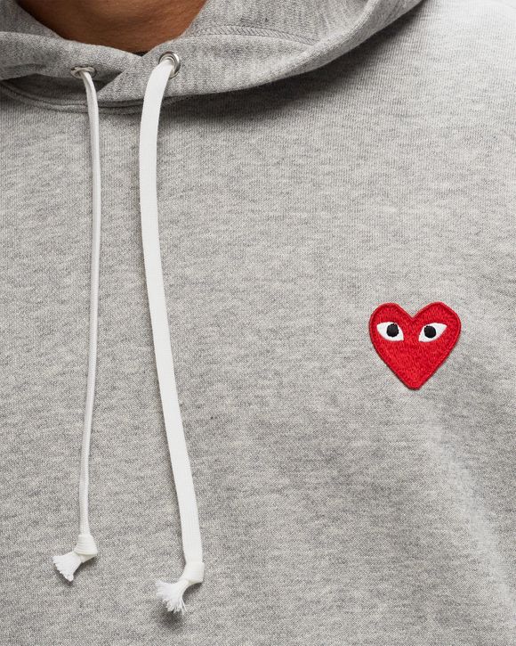 Comme des Garcons Play SWEATSHIRT RED EMBLEM KNIT Grey GRAY