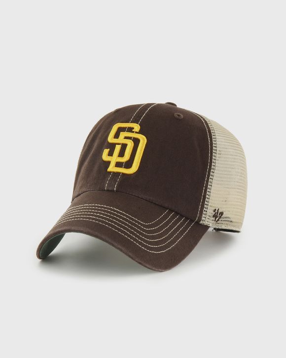 Men's '47 Brown San Diego Padres Logo Trawler Clean Up Trucker Snapback Hat