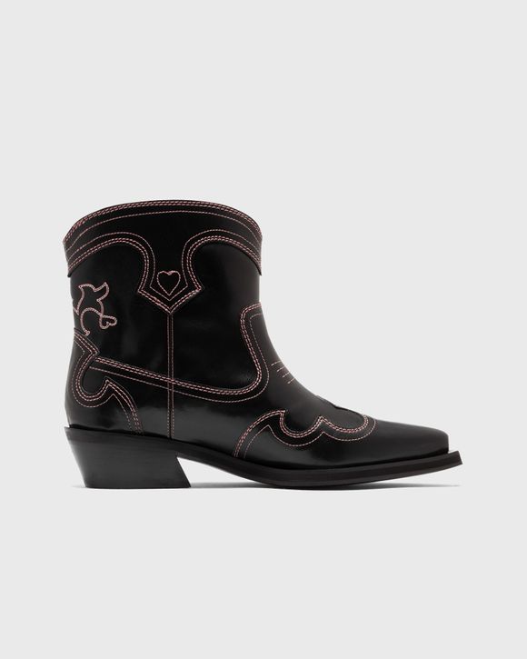 Low Shaft Embroidered Western Boot Oleatex