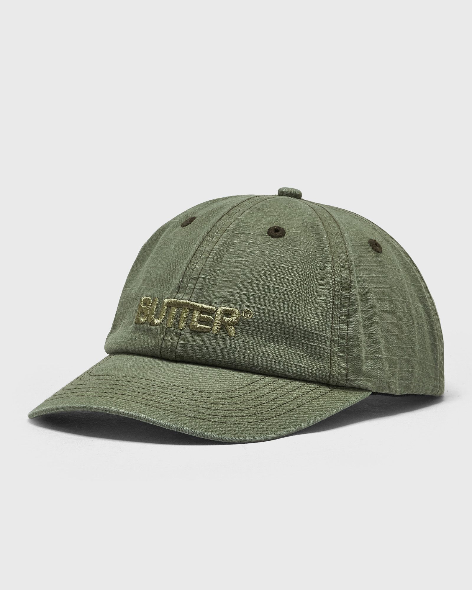 Butter Goods Butter Goods Ripstop Rounded Logo 6 Panel Cap in green