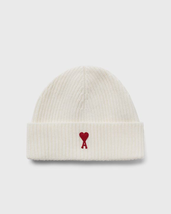 AMI Paris RED AMI DE COEUR BEANIE White | BSTN Store