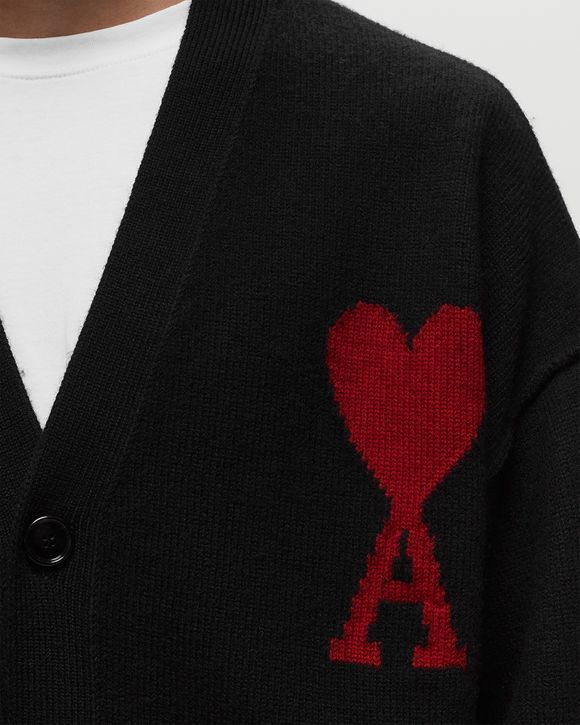 AMI Paris RED AMI DE COEUR CARDIGAN Black | BSTN Store