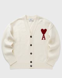 【AMI PARIS】RED ADC SWEATER◆BFHKS111KN0025 AMI Paris BOXY RED ADC CARDIGAN Beige | BSTN Store