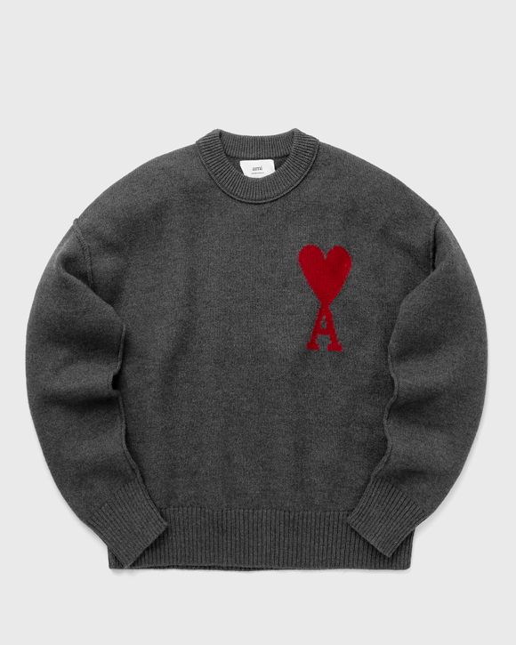 AMI Paris RED AMI DE COEUR SWEATER Grey | BSTN Store