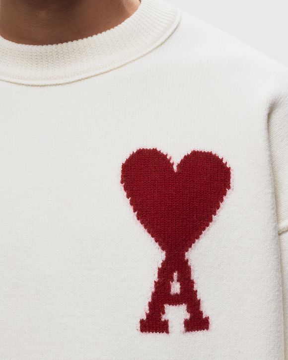 AMI Paris RED AMI DE COEUR SWEATER White | BSTN Store