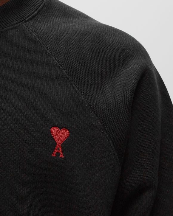 AMI Paris AMI DE COEUR SWEATSHIRT Black - WOOL TRICOTINE BLACK