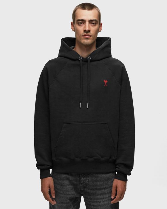 AMI Paris AMI DE COEUR HOODIE Black - WOOL TRICOTINE BLACK