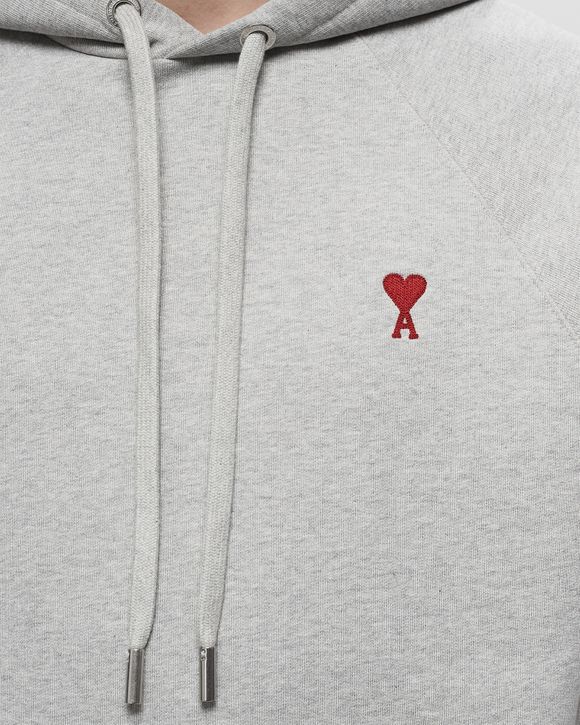 AMI Paris Ami de Coeur-embroidered zip-up hoodie - Grey