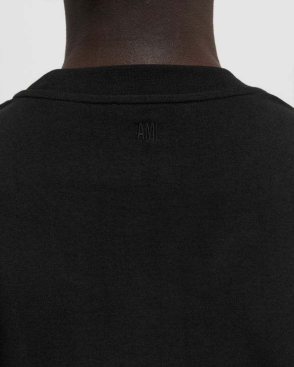 ★AMI PARIS★ [Army] (USL013 AL0036 281) Unisex Heart Logo C Black Red Ami De Coeur T-Shirt | AMI PARIS