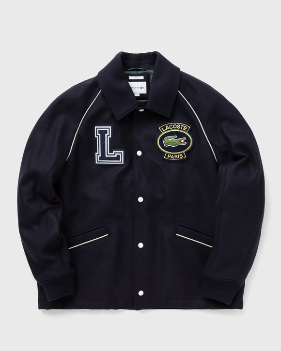 Lacoste PREMIUM WOOL VARSITY BADGE JACKET Blue BSTN Store