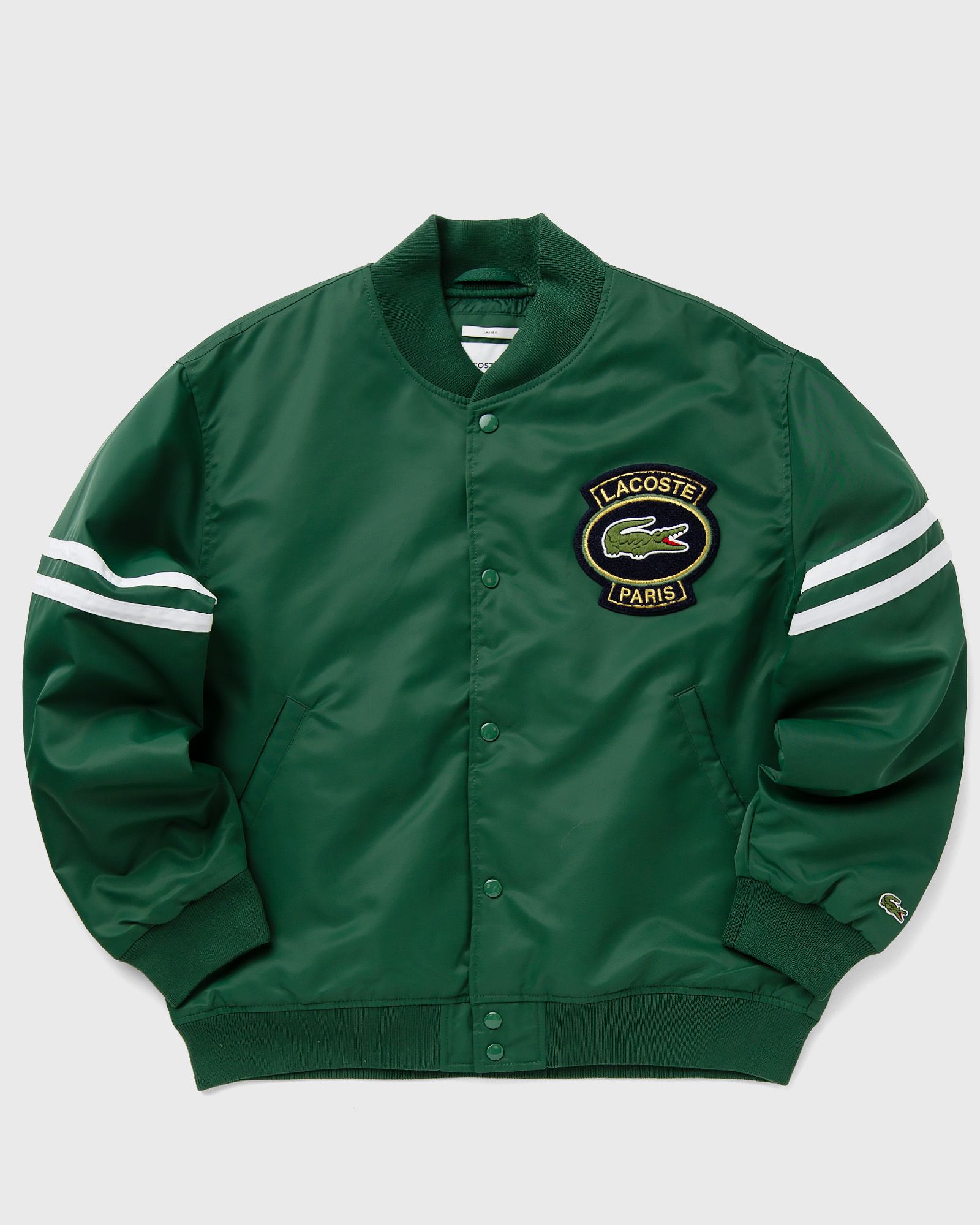 Lacoste - water repellent badge accent bomber jacket men bomber jackets green in größe:m